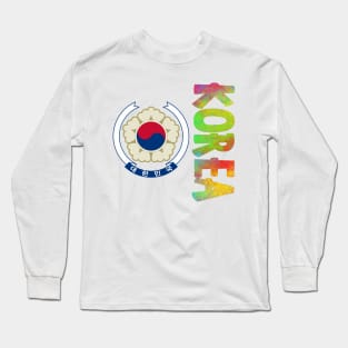 Korea (South Korea) Coat of Arms Design Long Sleeve T-Shirt